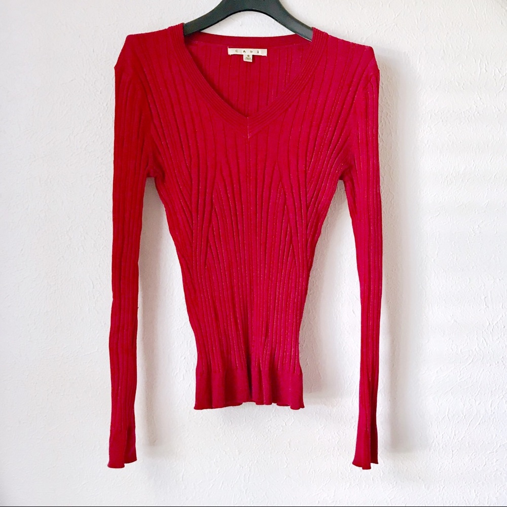 CAbi knit pullover sweater fitted top